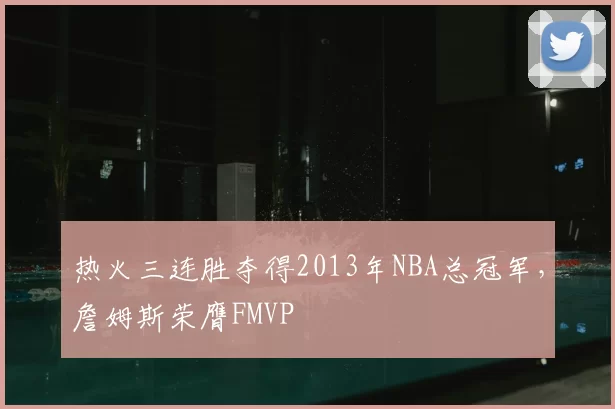 热火三连胜夺得2013年NBA总冠军,詹姆斯荣膺FMVP