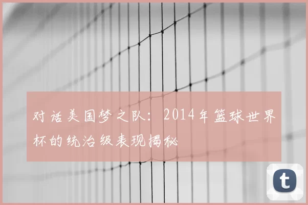 对话美国梦之队:2014年篮球世界杯的统治级表现揭秘